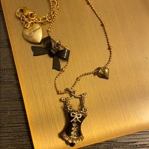 Betsey Johnson gold Boudoir lingerie necklace